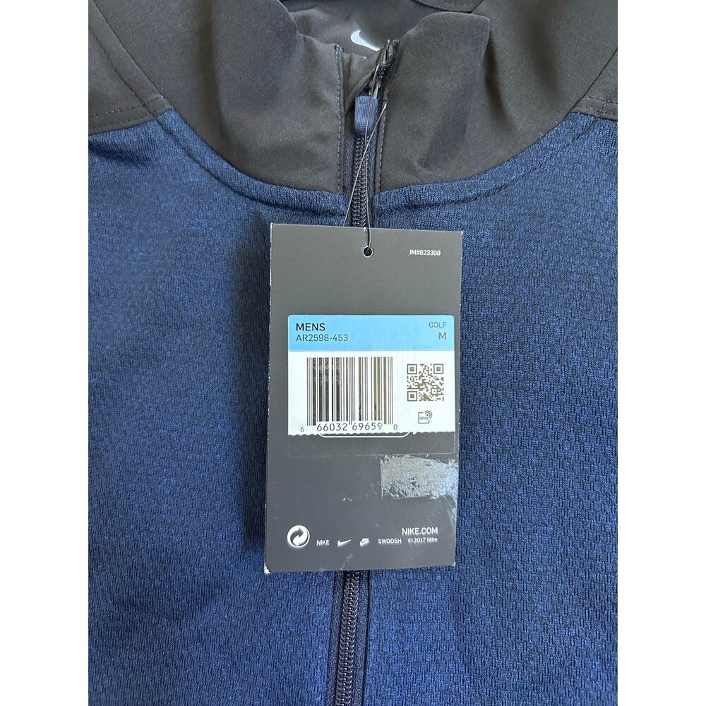 NIKE DRI-FIT MEN'S Medium GOLF TOP | OSBIDIAN BLUE/BLACK - Picture 4 of 5